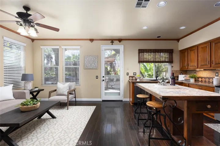Family room and upgraded kitchen.