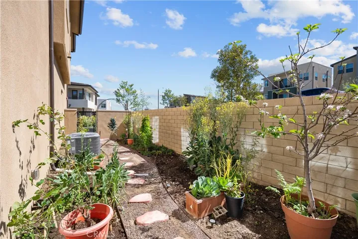 Side yard with garden