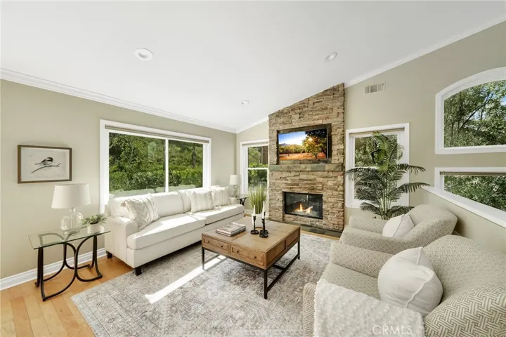 Lovely fireplace in the upstairs living room