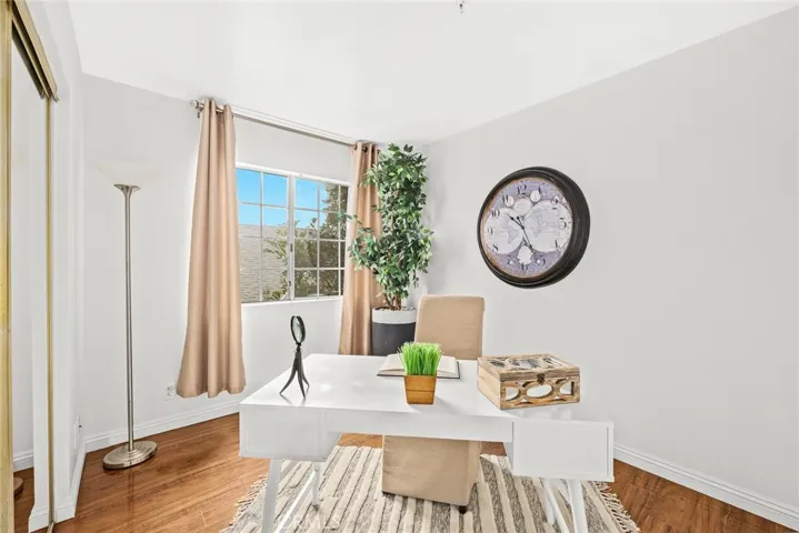 On the second floor, one of the bedrooms has been staged as a home office