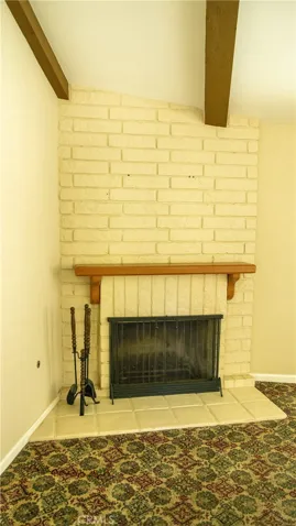 Family room and fireplace