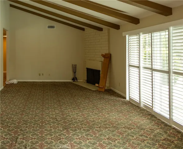 Family room and fireplace