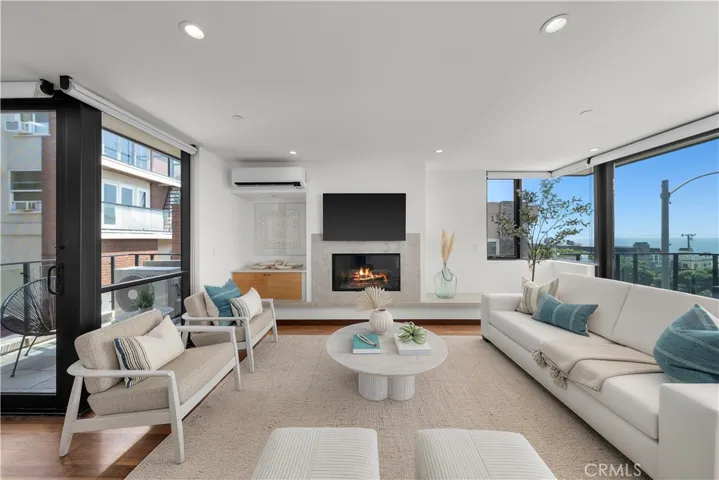 living room with deck