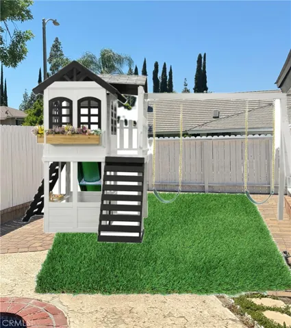 VIRTUALLY staged with playground equipment and turf