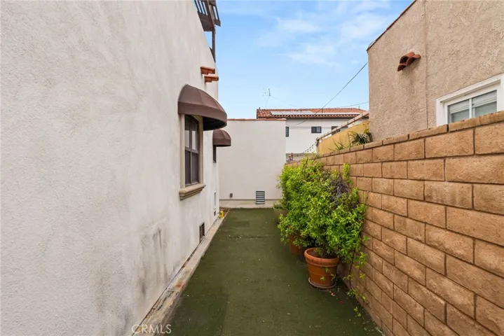 Side yard with turf.