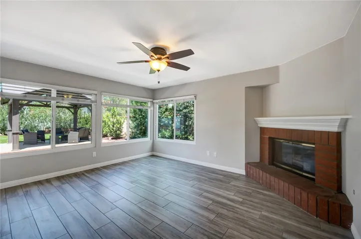Family room offers lots of windows for great lighting and cross ventilation.