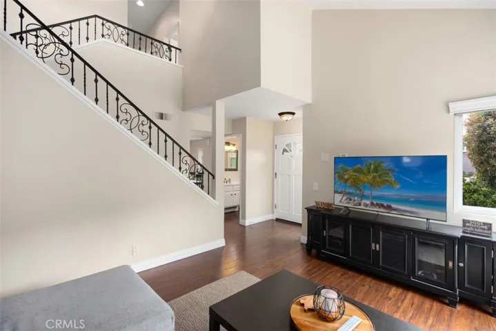 living room with plenty of wall space for a tv