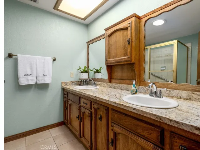 Primary bedroom double sink bathroom