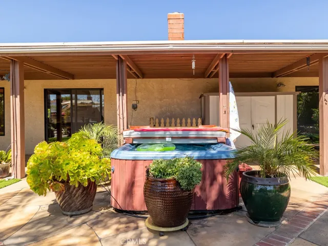Backyard hot tub