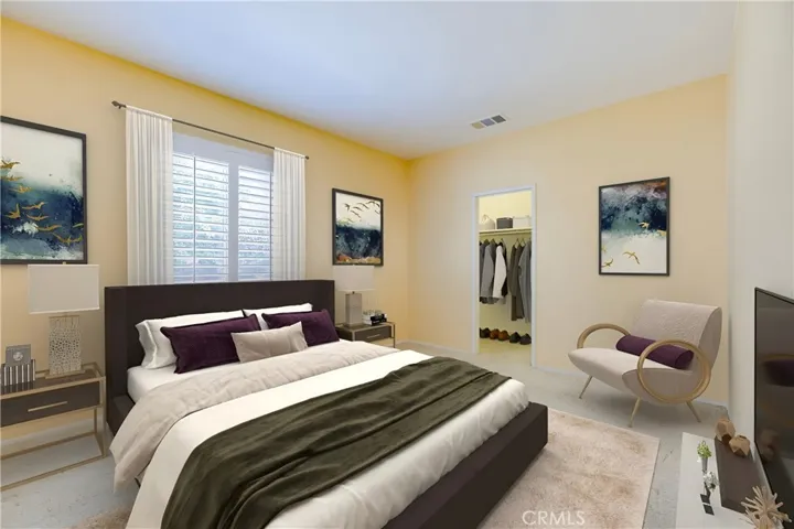 Bedroom downstairs virtually staged