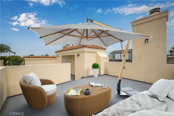 Digitally staged rooftop deck