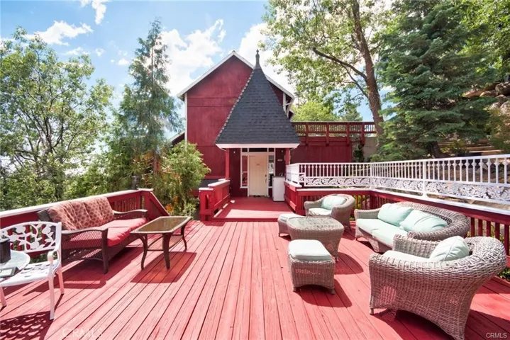 Beautiful sunny deck off of main house