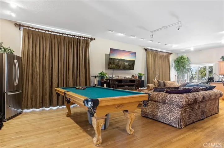 Studio apartment living room area.