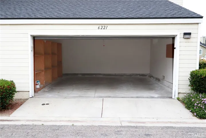 garage with door open