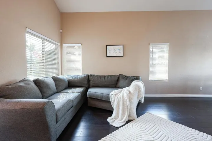 Family Room with Vaulted Ceilings