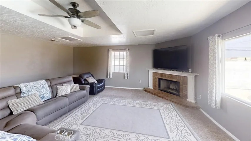Family room with gas fireplace
