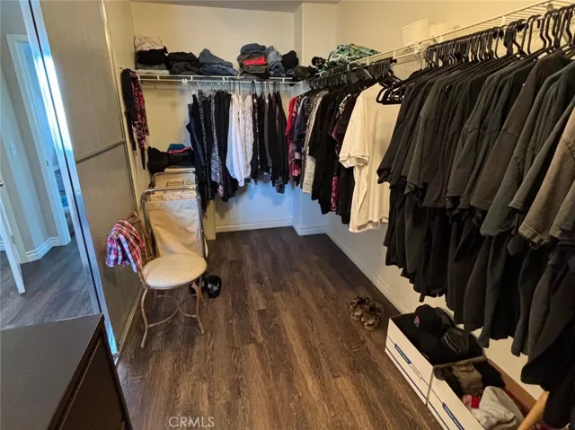spacious walk in closet