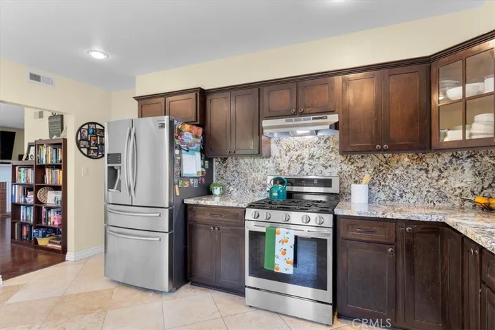 kitchen leading into dining room