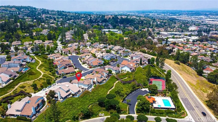 Views over pool and tennis court
