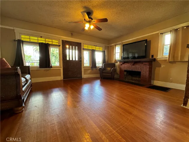  Wood-Burning Brick Fireplace