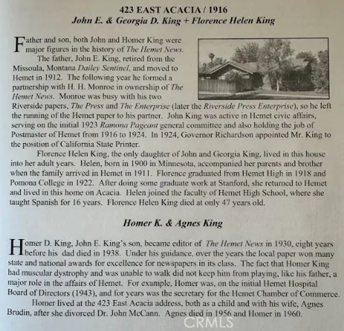 Property In Hemet History