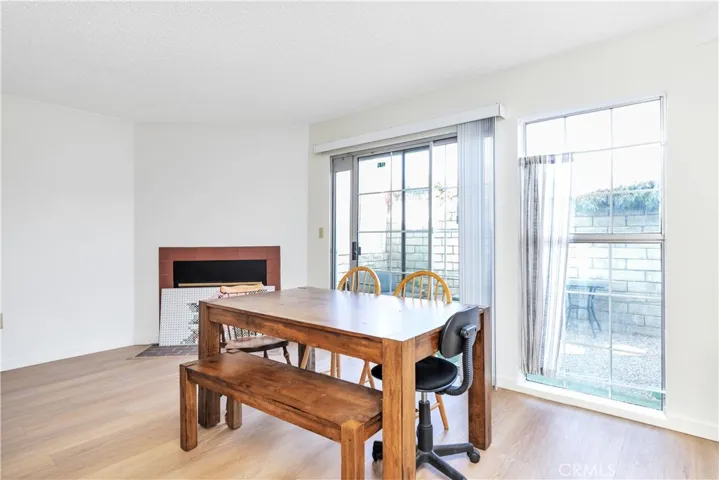 Fireplace in living /dining room