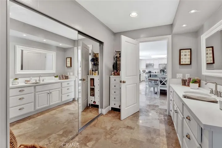 Downstairs Bathroom with Mirrored Closet