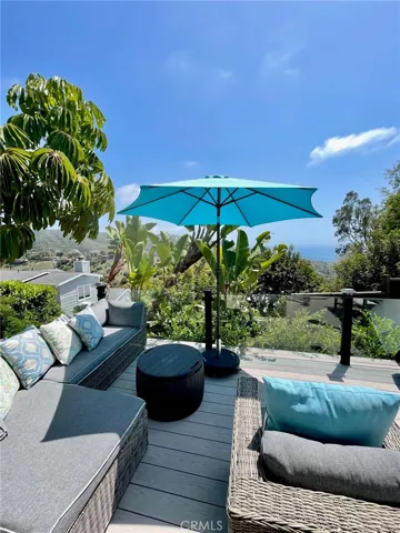 Ocean view from the private deck of the guest house.