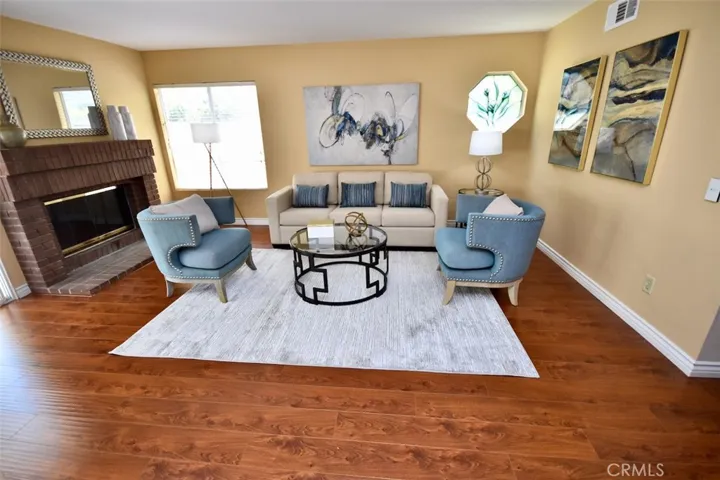 Family Room with Cozy Fireplace.
