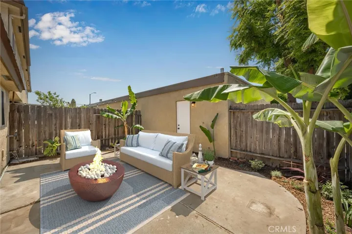 Private patio virtually staged