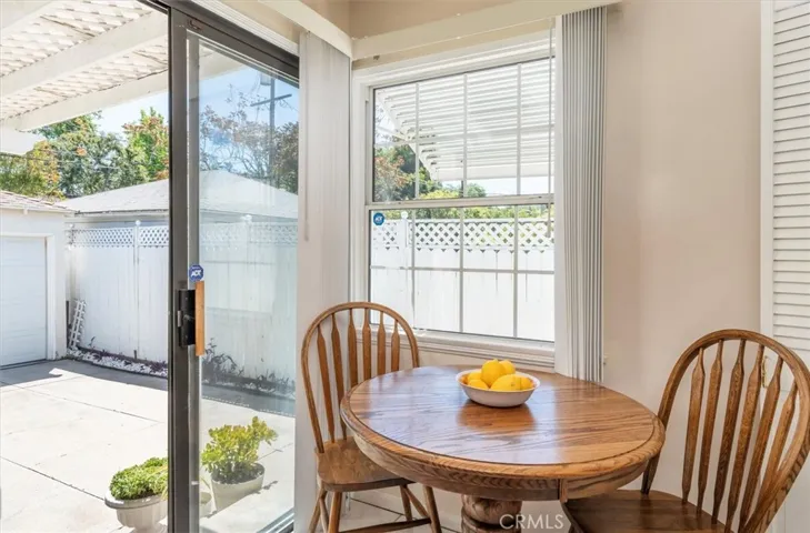 Breakfast area leading to outside.
