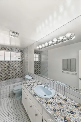 Hallway Bath, huge vanity, large enough for 2 sinks