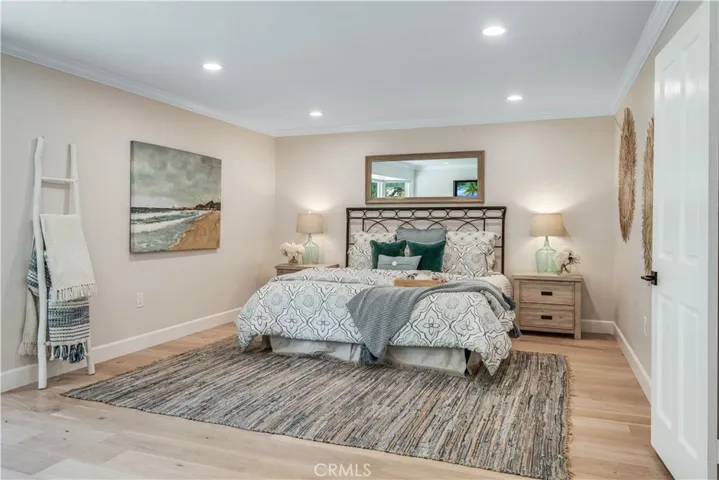 Light bright primary bedroom.