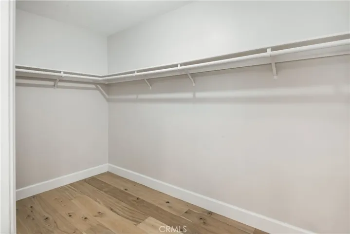 Generous primary walk-in closet.