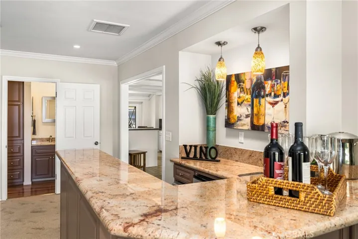 Walk behind wet bar