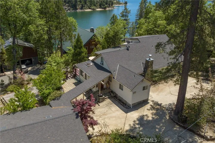aerial view showing the lake