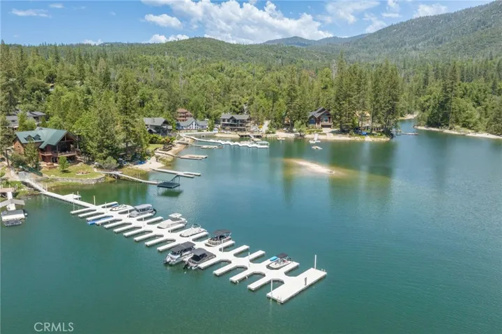 aerial view of boat slip area