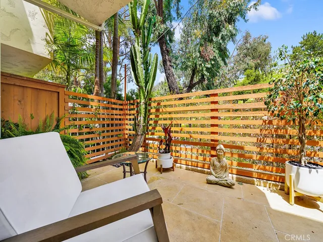 A view of the private backyard with no neighbors behind you.