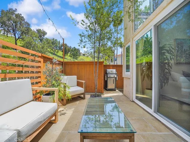 The backyard is private with no neighbors looking in.