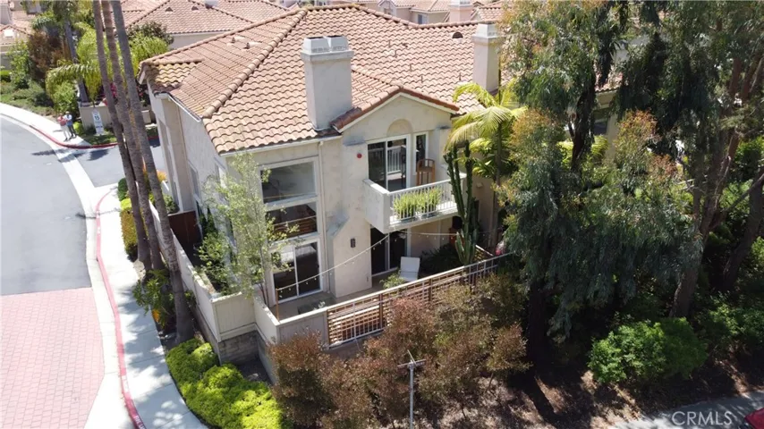 Drone shot of the backyard.