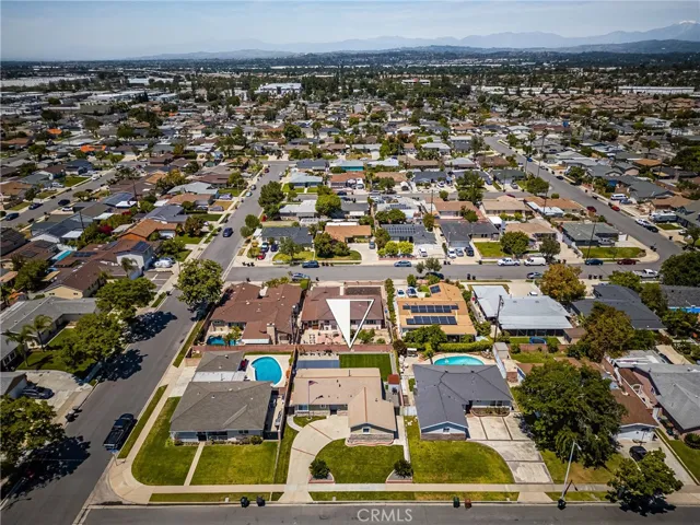 Aerial view of neighborhood.