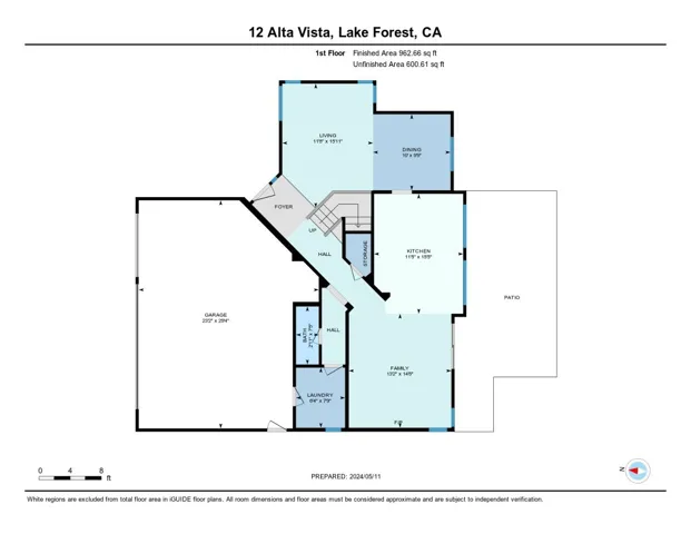 Downstairs Floorplan with 3 Car Attached Garage