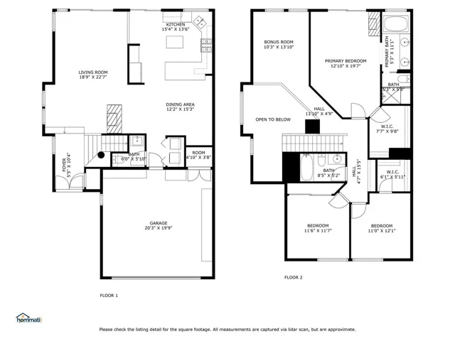 Both levels of the floorplan