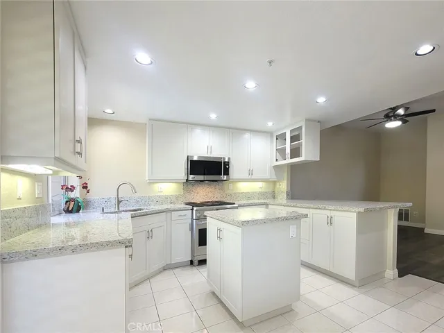 Kitchen open to dining room