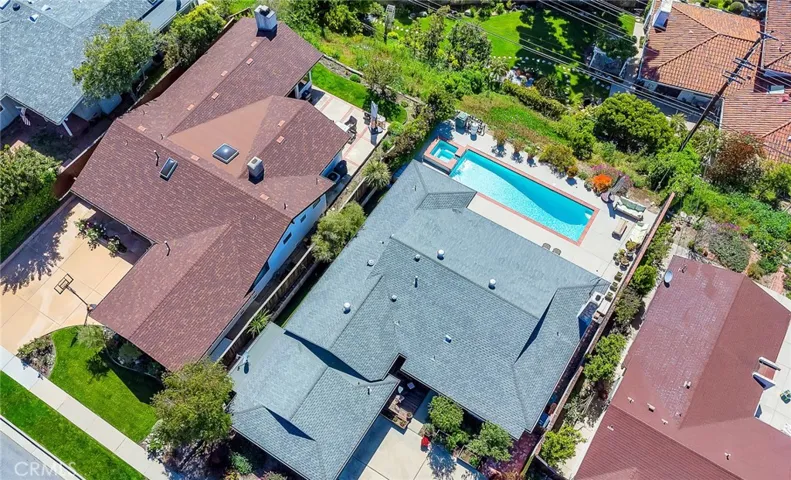 Footprint of home and pool area.