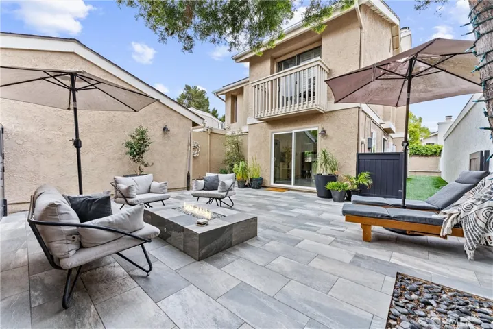 Front Courtyard with built in gas fire pit