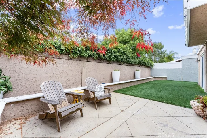 Beautiful back yard with artificial turf