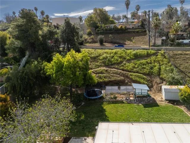 Aerial of backyard