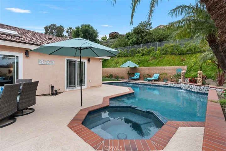 Newly upgraded pool with pebble tech, tile