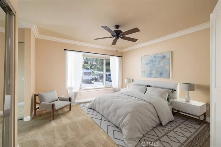 Primary bedroom virtually staged